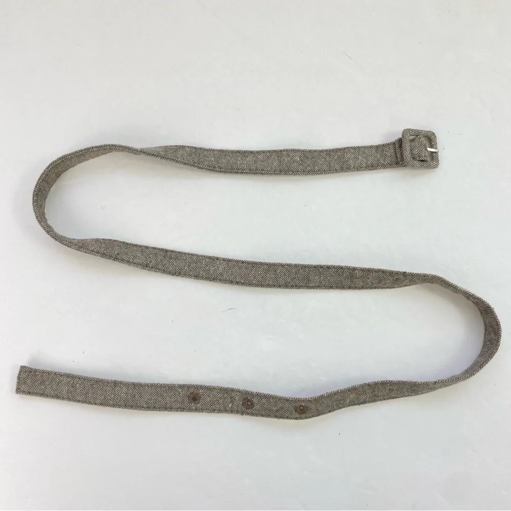 Thin‎ Skinny Brown Taupe Textile Belt